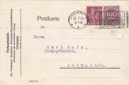 INFLA: DR 241, 268a MiF Auf Postkarte Mit Gelegenheits-Stempel (Filbrandt 67): Chemnitz -/*1* Bad Elster Hilft 18.7.1923 - Altri & Non Classificati