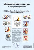 Germany 1994 Mi. 1723 FDC Art Card, 100 Year Woman Organisation, Deutsche Frauenrat, Flag, Lady's Faces - FDC: Bögen
