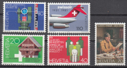 Switzerland   Scott No.  694-98    Mnh    Year  1980 - Unused Stamps