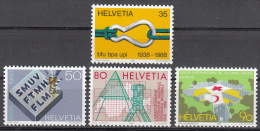 Switzerland   Scott No.  824-27    Mnh    Year  1988 - Unused Stamps