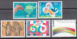 Switzerland   Scott No.  851-55   Mnh    Year  1989 - Unused Stamps