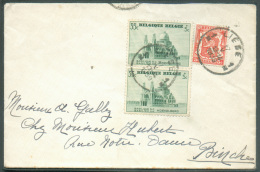 Lettre Affranchie 35c. (Basilique De KOEKELBERG) X2 + 5 Centimes Petit Lion Obl; Sc LIEGE 1 Sur Lettre Du 17-V-1939 Vers - Lettres & Documents