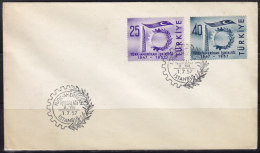 3040. Turkey, 1957, Turkish-American Cooperation, Cover - Lettres & Documents