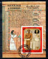 SHARJAH. BF Oblitéré De 1972. Rahotep & Néfret/Hiéroglyphes. - Egyptologie