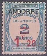 * 1931-32 ANDORRA FRANCESE MH SEGNATASSE (N.13) CAT. € 100,00 - Ungebraucht