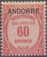 * 1931-32 ANDORRA FRANCESE MH SEGNATASSE (N.11) CAT. € 27,00 - Neufs