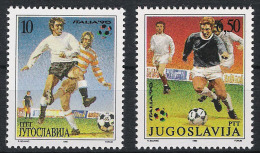 1990 Jugoslawien Mi# 2412-13 ** MNH Fußball Football Soccer Sport WM FIFA Italien 90 - 1990 – Italien