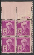 USA 1946 Scott 945, Thomas Alva Edison, Block Of 4 With Plate #, MNH ** - Ongebruikt