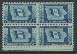 USA 1946 Scott 942. Iowa State Flag And Map, Block Of 4, MNH (**) - Ongebruikt