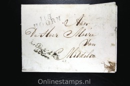 Nederland Comp. Brief Departementstempel Hoorn Naar Middelie, 1813  Portvrijdom Sous Prefet De L"Arrondis Dep. Zuiderzee - ...-1852 Precursores