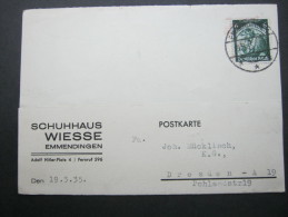 1935, EMMENDINGEN , Firmenkarte - Emmendingen