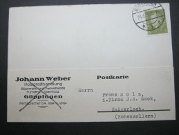 1932, Göppingen , Firmenkarte - Goeppingen