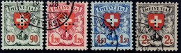 Schweiz Dienst D II Zu. # 14, 16-18 Wappen Gestempelt Mit Kreuz-Lochung - Service