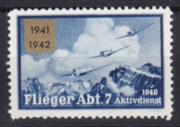 Schweiz Soldatenmarken Flieger Abt. 7 Gold ** Postfrisch - Vignetten