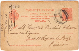 EP DE PONTEVEDRA A PARIS 1903 AMBULANTE  LAIZ N°42a   SCAN REVERSO - 1850-1931