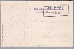 Schweiz Heimat Feldpost Militärsache 1915-04-24 Aushilfs-Stempel Auf AK - Cartas & Documentos