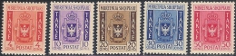 **/* 1940 ALBANIA SEGNATASSE MNH ( SASS. N.1/5 ) IL N.4 è NH Linguellato Cert. Chiavarello CAT. € 1031,00 - Albanie