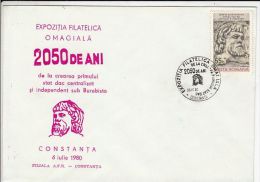 FIST DACIAN INDEPENDENT STATE, KING BUREBISTA, SPECIAL COVER, 1980, ROMANIA - Covers & Documents