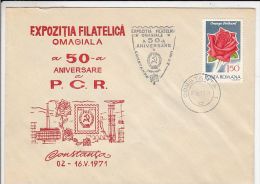 COMMUNIST PARTY ANNIVERSARY, SPECIAL COVER, 1971, ROMANIA - Covers & Documents