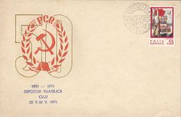 COMMUNIST PARTY ANNIVERSARY, SPECIAL COVER, 1971, ROMANIA - Covers & Documents