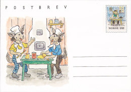 Norway Postal Stationery Ganzsache Entier Postbrev 2.50 Kr Cover Brief Mice Baking Cake Unused - Postwaardestukken