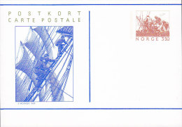 Norway Postal Stationery Ganzsache Entier Postkort 3.50 Kr (1986?) Card Kart Segelschiffahrt Unused - Postwaardestukken