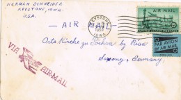 6864. Carta Aerea KEYSTONE (Iowa) 1958 A Alemania - Covers & Documents