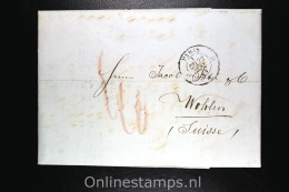 France: 1859 Complete Letter Paris To Wohlen Switserland,, Nice Cancels Briefexpedition  Basel - 1849-1876: Classic Period