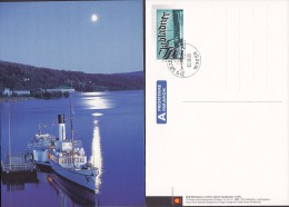 Norway Postal Stationery Ganzsache Entier Postkort 1-2 Porto Betalt Taxe Percue Skibladner MJØSA 2000 (2 Scans) - Enteros Postales