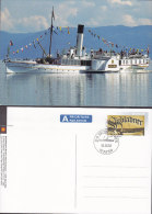 Norway Postal Stationery Ganzsache Entier Postkort 1-2 Porto Betalt Taxe Percue Skibladner MJØSA 2002 (2 Scans) - Enteros Postales