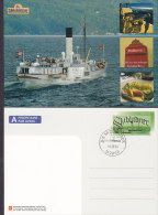 Norway Postal Stationery Ganzsache Entier Postkort 1-2 Porto Betalt Taxe Percue Skibladner MJØSA 2003 (2 Scans) - Postwaardestukken