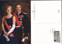Norway Postal Stationery Ganzsache Entier Postkort 1-4 Porto Betalt Taxe Percue Royal Castle Family OSLO 2003 (4 Scans) - Enteros Postales