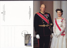 Norway Postal Stationery Ganzsache Entier Postkort 1-4 Porto Betalt Taxe Percue Royal Castle Family OSLO 2001 (4 Scans) - Postal Stationery