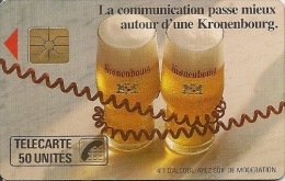 CARTE-PUBLIC-50U-F 90.681.1-GEM1A-KRONENBOURG -PETITE FLECHE-V° N°4 CHIFFRES 2 LETTRES-N°275O9H-UTILISEE -TB E- - 1989