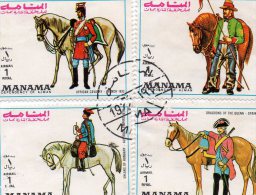 4 TIMBRES CHEVAUX - Manama