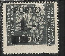 ISTRIA E LITORALE SLOVENO 1945 SEGNATASSE SOPRASTAMPATO OVERPRINTED PORTO LIRE 4 TASSELLO II MNH - Occ. Yougoslave: Littoral Slovène