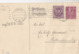 INFLA: DR 241, 268 B MiF Auf Postkarte, Gelegenheits-Stempel(Filb Randt 2.8ax): Nürnberg...Postscheckkon To 26.7.1923 - Other & Unclassified
