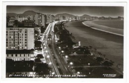 BRESIL/BRAZIL/BRASIL - SANTOS VISTA NOTURNA DA PRAIA / WITH URUGUAY THEMATIC STAMP-FREEDOM FROM HUNGER 1963 - Otros