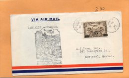 Pascalis  To Siscoe 1932 Canada Air Mail Cover - First Flight Covers