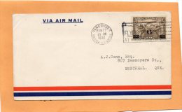 Vancouver  To Montreal 1932 Canada Air Mail Cover - First Flight Covers