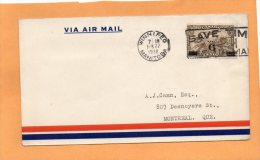 Winnipeg  To Montreal 1932 Canada Air Mail Cover - Premiers Vols