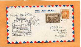 Natashquan To Havre St Pierre 1933 Canada Air Mail Cover - Primi Voli