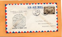 Beauval To Green Lake 1933 Canada Air Mail Cover - First Flight Covers