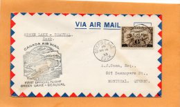 Green Lake To Beauval 1933 Canada Air Mail Cover - Eerste Vluchten