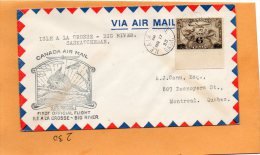 Isle A La Crosse To Big River 1933 Canada Air Mail Cover - First Flight Covers