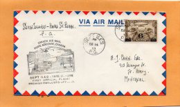 Seven Islands To Havre St Pierre 1933 Canada Air Mail Cover - Primi Voli