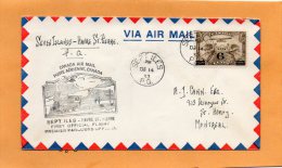 Seven Islands To Havre St Pierre 1933 Canada Air Mail Cover - Erst- U. Sonderflugbriefe
