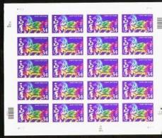 2002 USA Chinese New Year Zodiac Stamp Sheet - Horse #3559 Self-Adhesive - Volledige Vellen