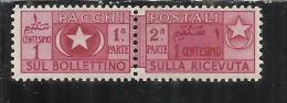 SOMALIA AFIS 1950 PACCHI POSTALI PARCEL POST CENT 1c MNH - Somalia (AFIS)