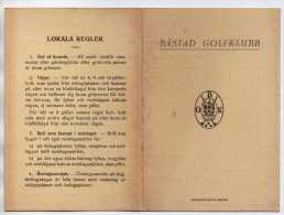 GOLF - BASTAD GOLFFKLUBB SUEDE - CARTON DE POINTS ET REGLES LOCALES - VOIR LES SCANNERS - Sonstige & Ohne Zuordnung